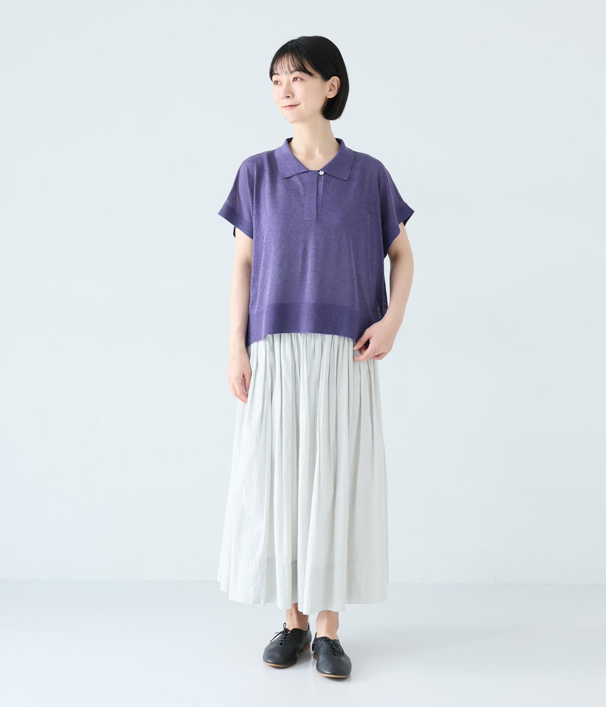 8G SHOOT 8gshoot パイル生地ニットポロシャツ　パープル リネン混ニット ポロシャツ｜ichi（イチ）の商品詳細