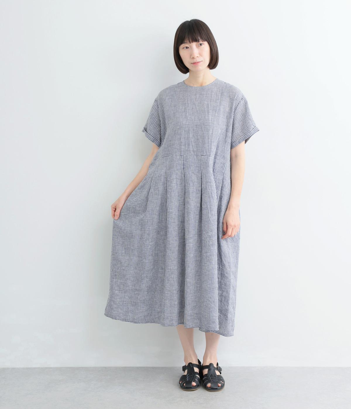 フレンチリネンウエスト切替タックワンピース｜ina（イナ）の商品詳細