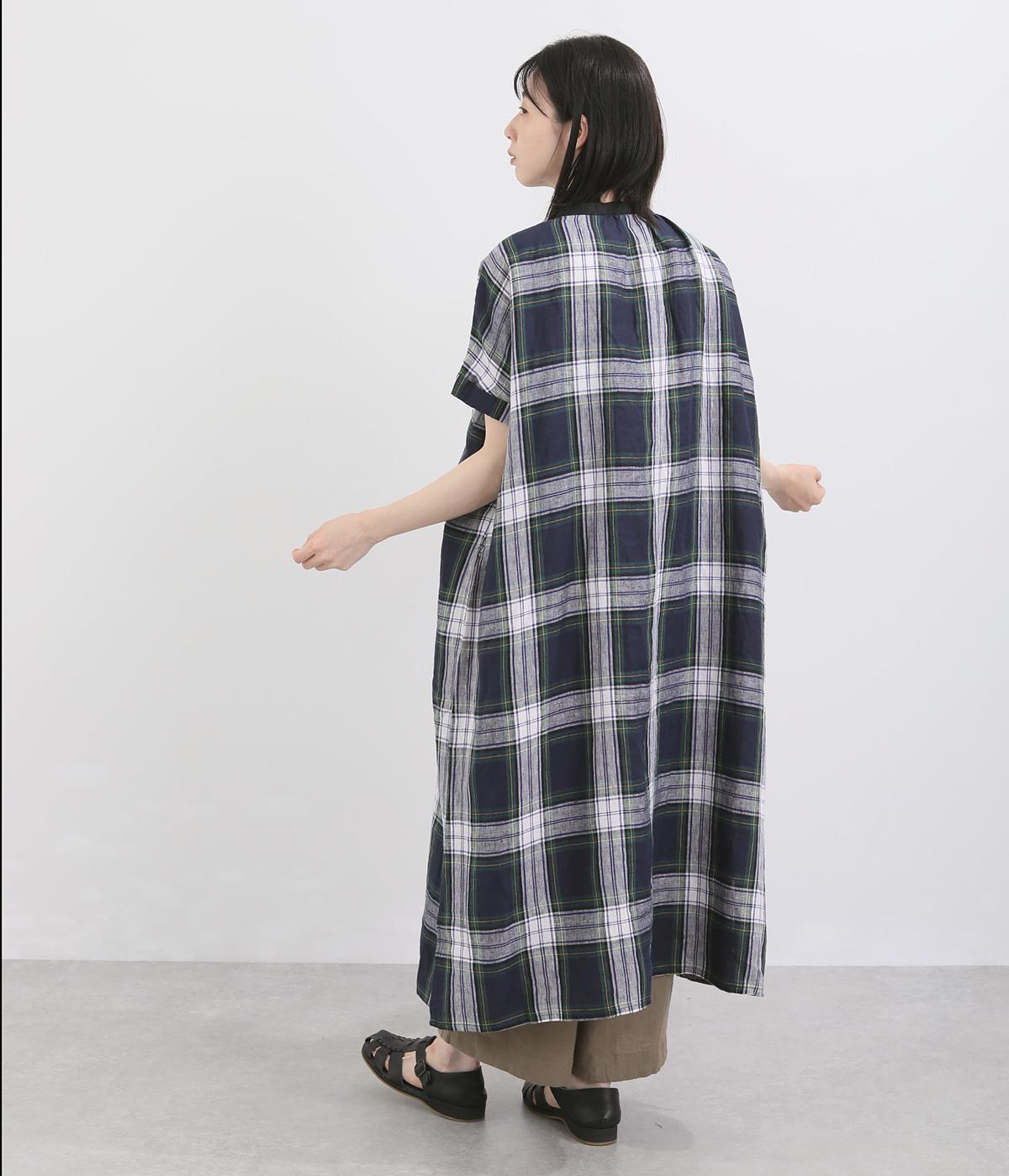 リネンタータンチェック ワンピース｜blue willow（ブルーウィロウ）の