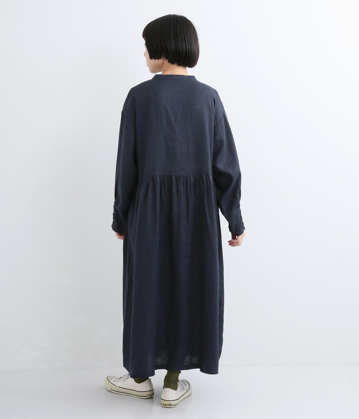 ヨーロピアンリネンギャザー前あきワンピース｜08Mab（ゼロハチマブ