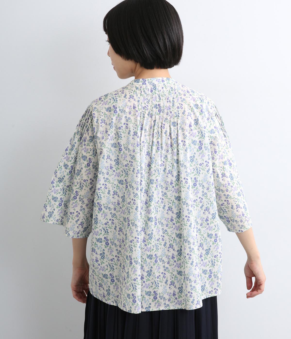 10周年企画 LIBERTY細ピンタックスタンド6分袖ブラウス｜sosotto 