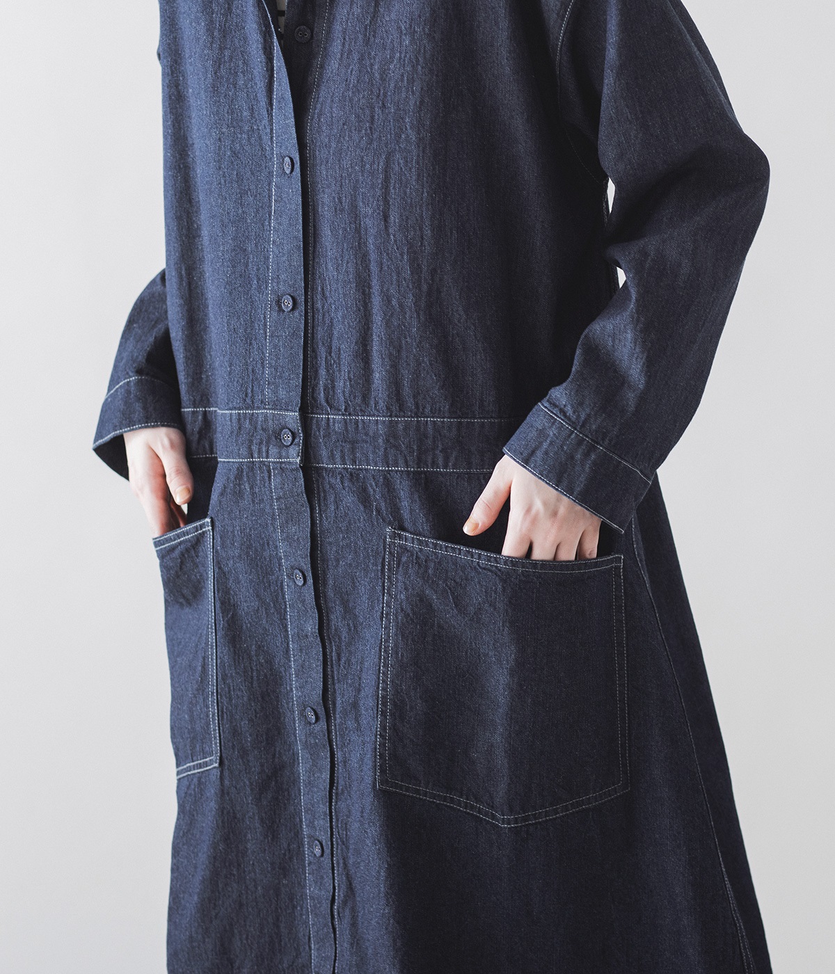 コットンリネンデニムワンピース｜&yarn（アンドヤーン）の商品詳細