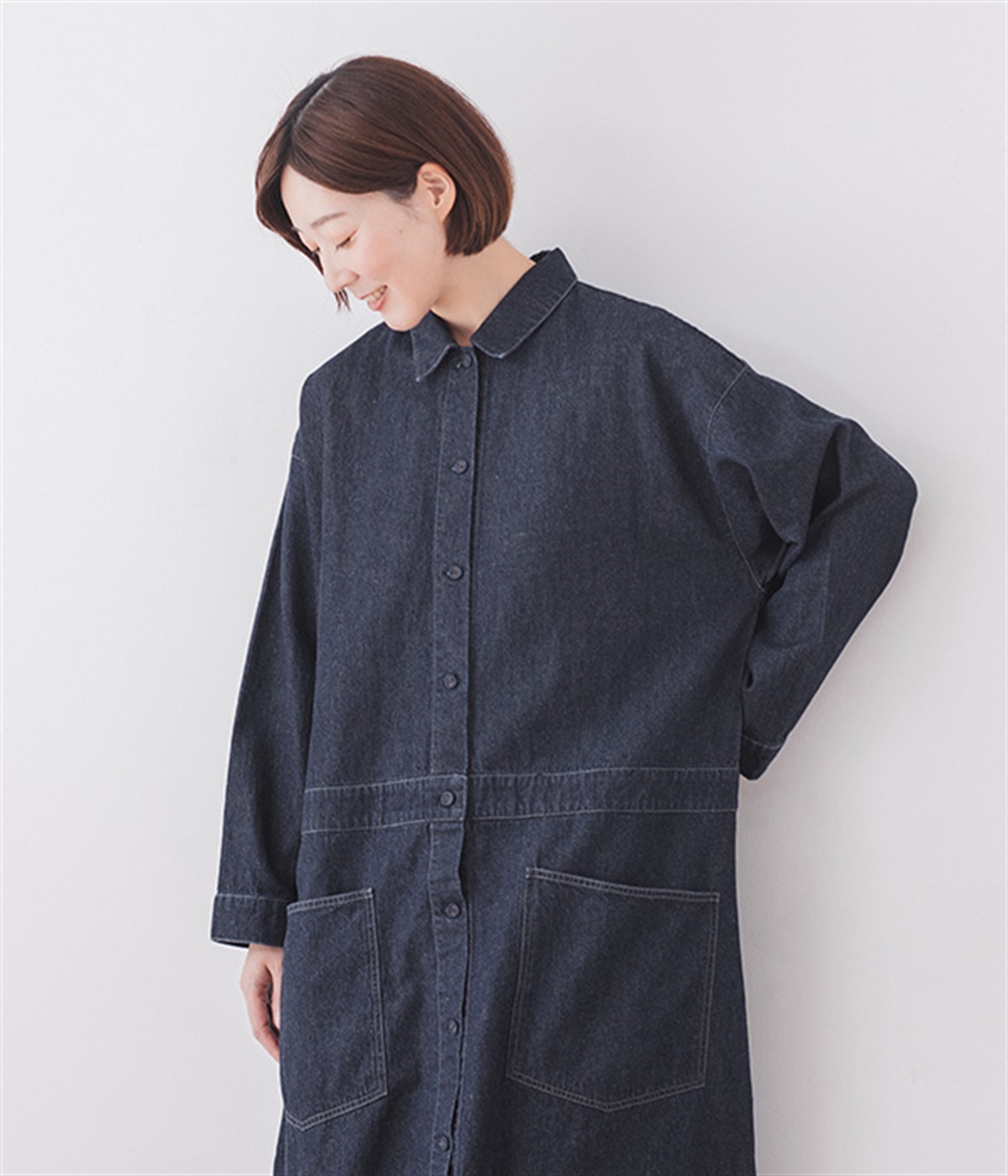 コットンリネンデニムワンピース｜&yarn（アンドヤーン）の商品詳細
