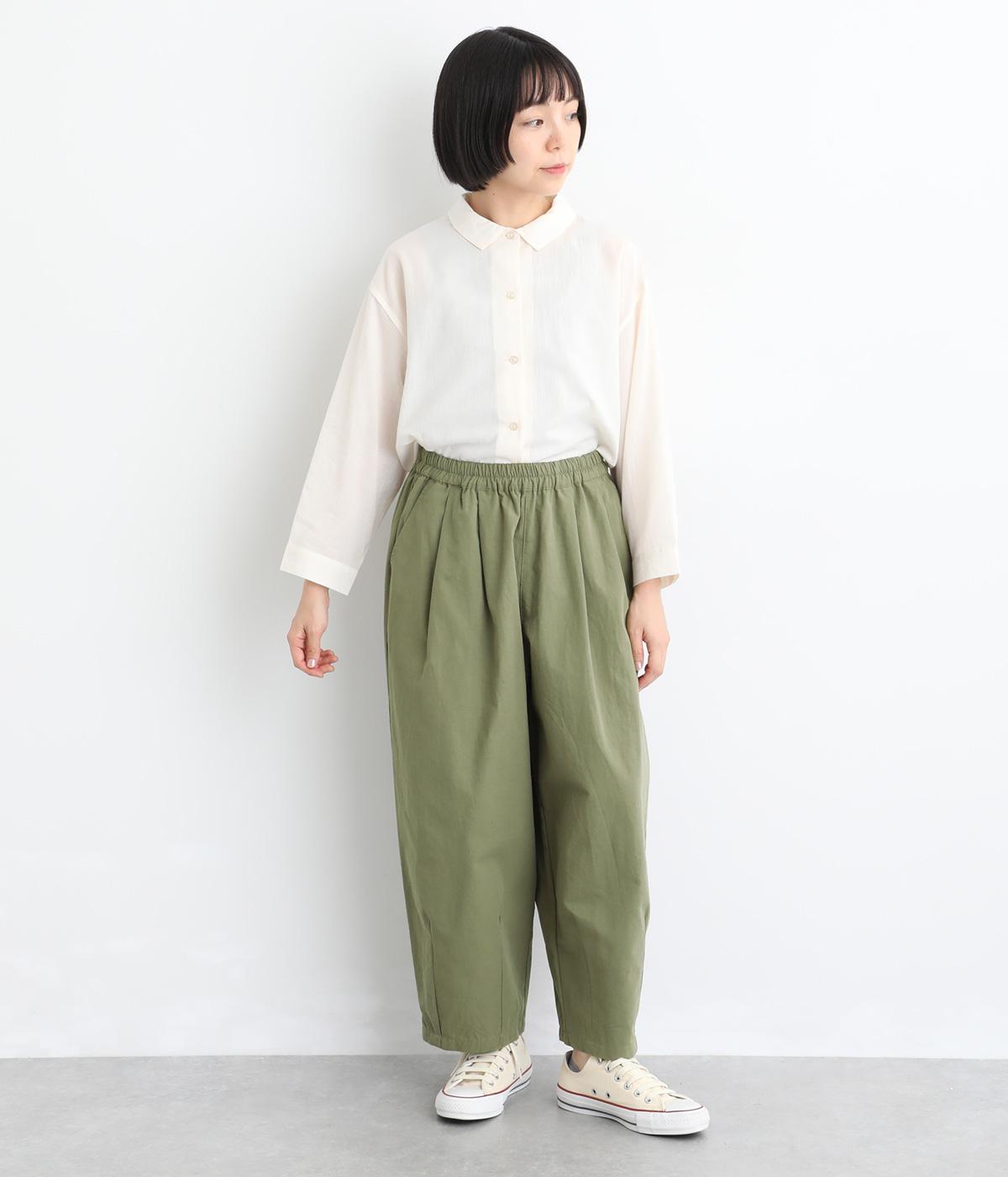 先染めコットンリネン9分丈ゆるバルーンパンツ｜cloudnine（クラウド