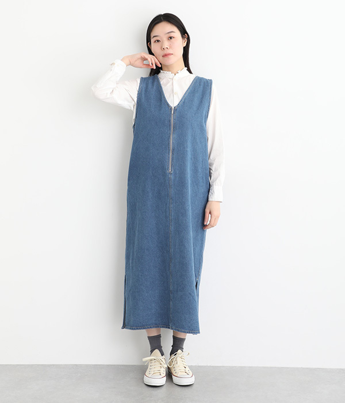 10ozデニム ジップ付きジャンパースカート｜le colis（ルコリ）の商品詳細