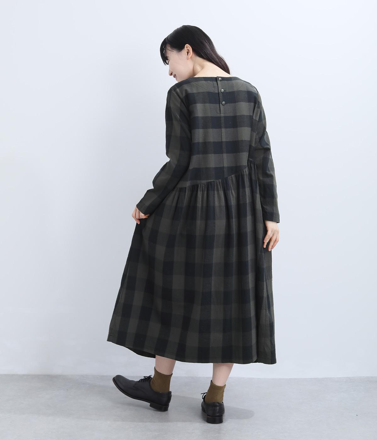 ブロックチェック切替ワンピース｜+One（プラワン）の商品詳細