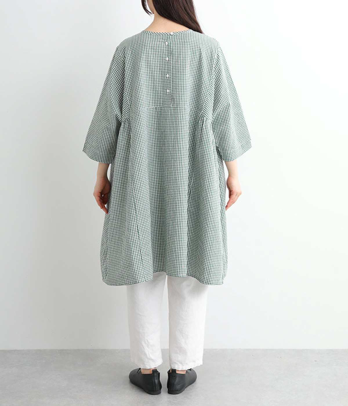 コットンリネン平織りギャザリング2wayチュニック｜Bliss bunch