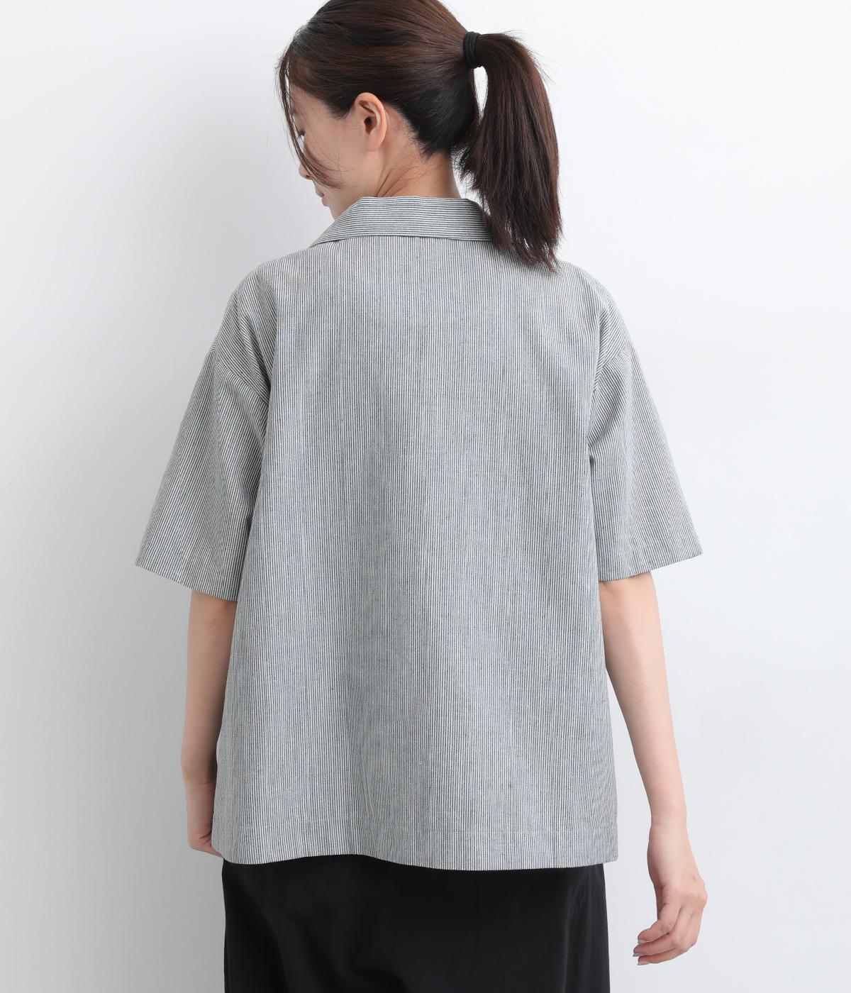 コットンリネンストライプ半袖ジャケット｜Sorte cuff（ソルテカフ）の