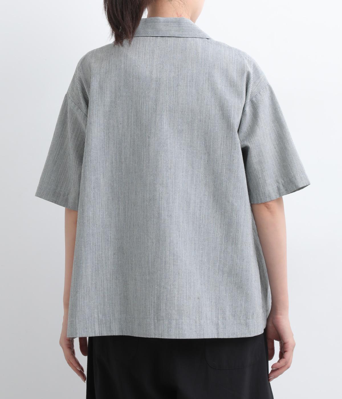 コットンリネンストライプ半袖ジャケット｜Sorte cuff（ソルテカフ）の