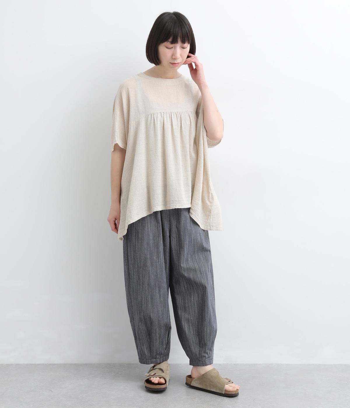 コットンリネンストライプバルーンパンツ｜Sorte cuff（ソルテカフ）の