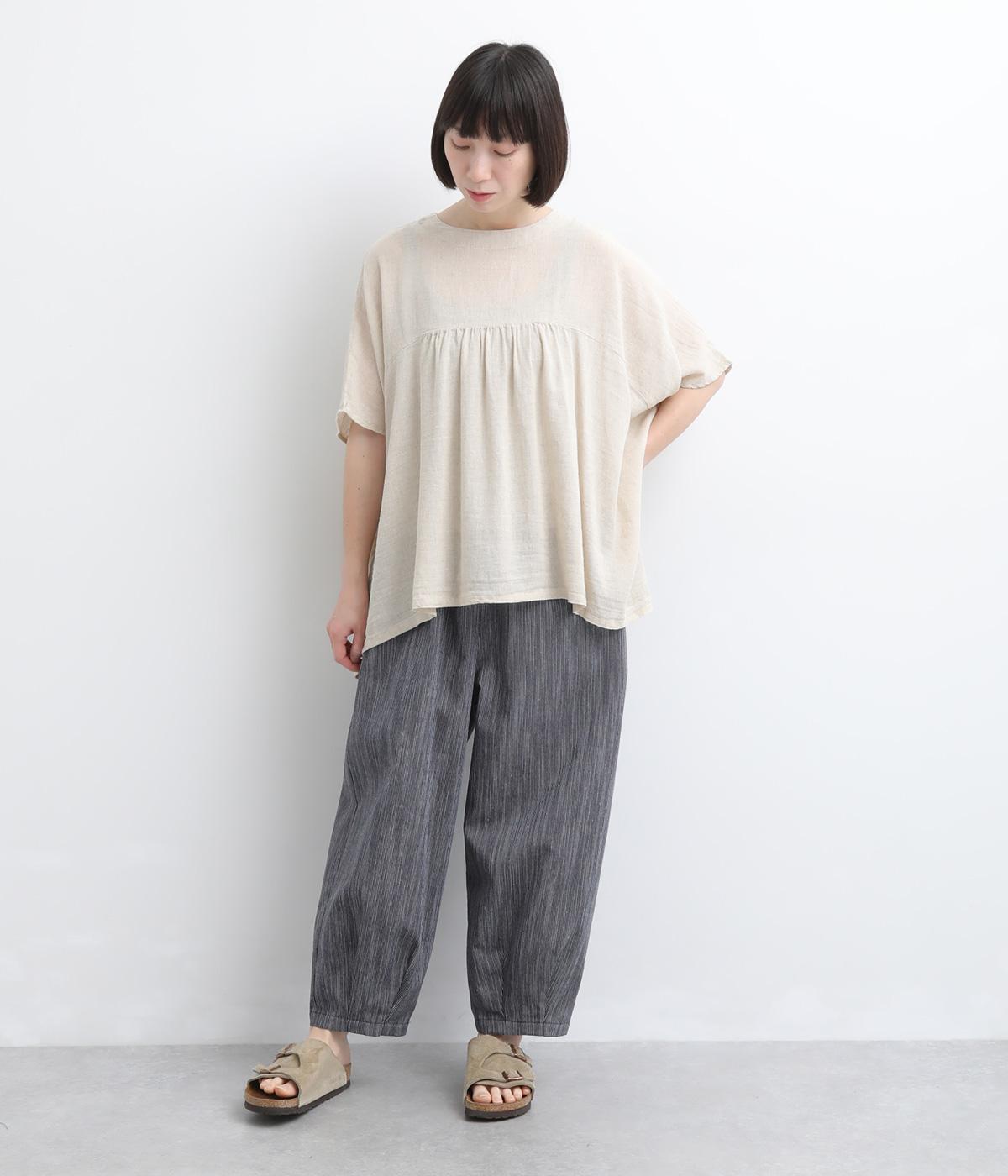 コットンリネンストライプバルーンパンツ｜Sorte cuff（ソルテカフ）の