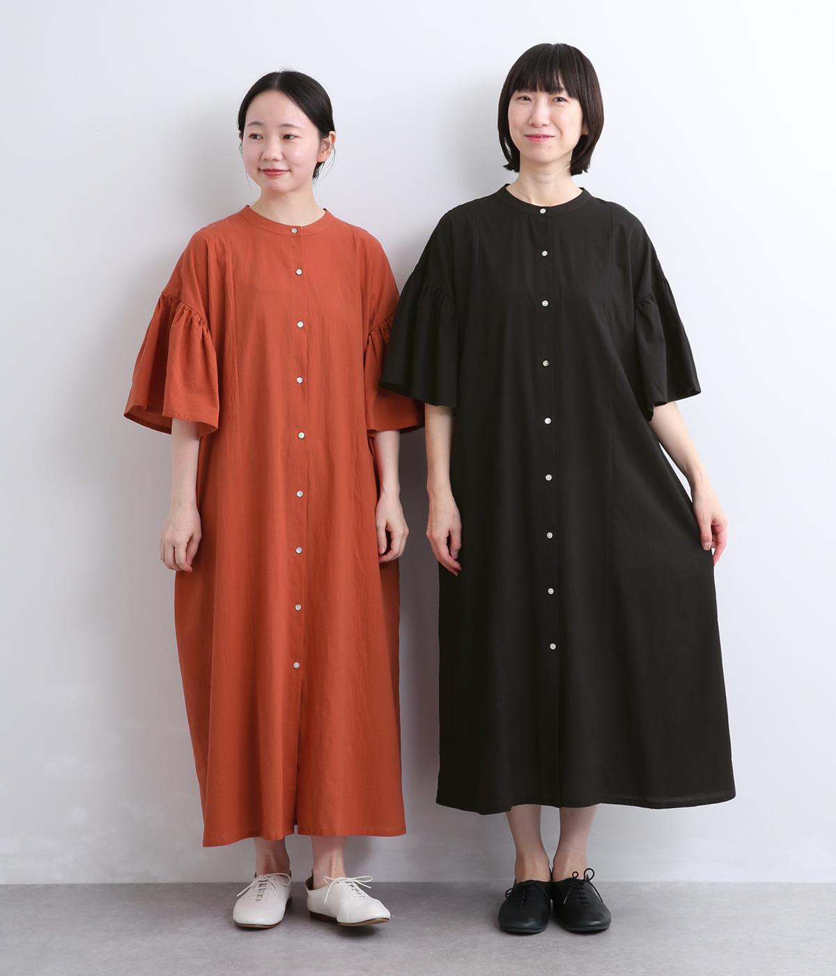 サンドウォッシュコットンギャザー切り替えワンピース｜Sorte cuff