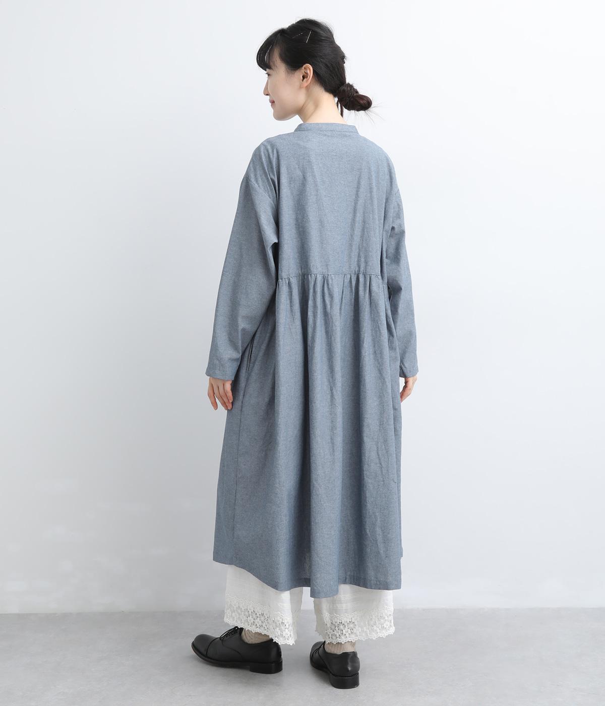 コットンシャンブレー多ボタン前あきワンピース｜Sorte cuff