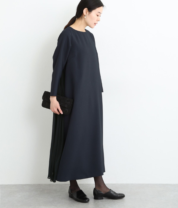 バックシフォンワンピース (A・ネイビー)