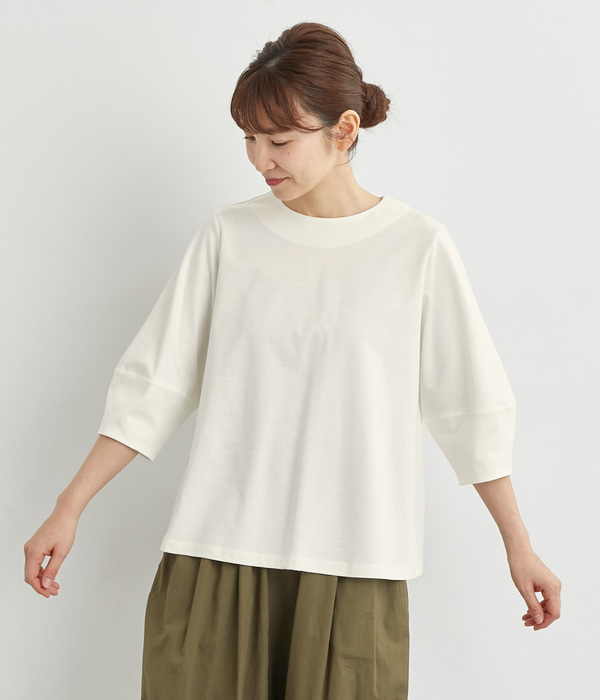オーガニックコットンポンチランタンスリーブシャツ(A・オフ)