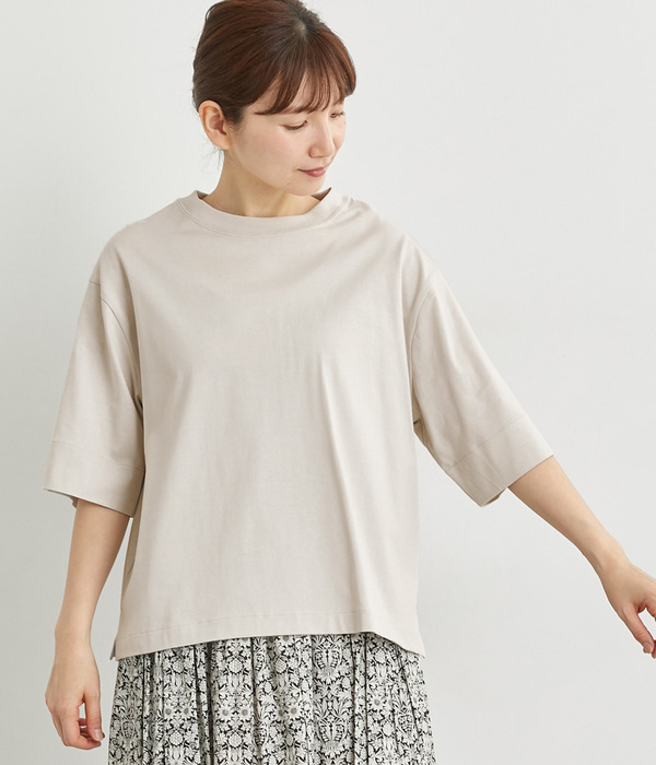 無地オーバーTシャツ(A・グレージュ)