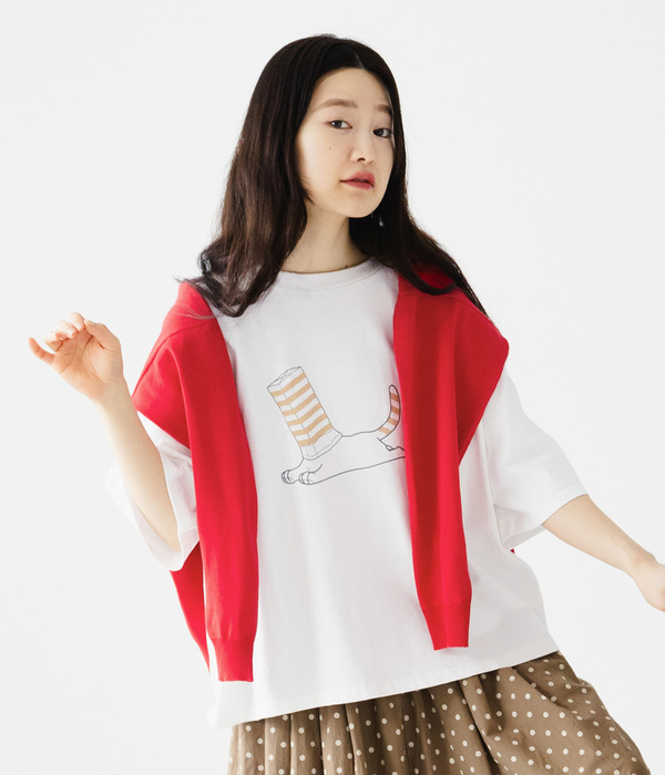箱で遊ぶCAT Tシャツ(A・ホワイト)