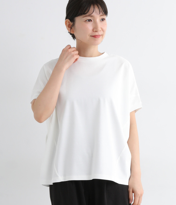 強撚スムース 切替ワイドTシャツ(A・オフ)