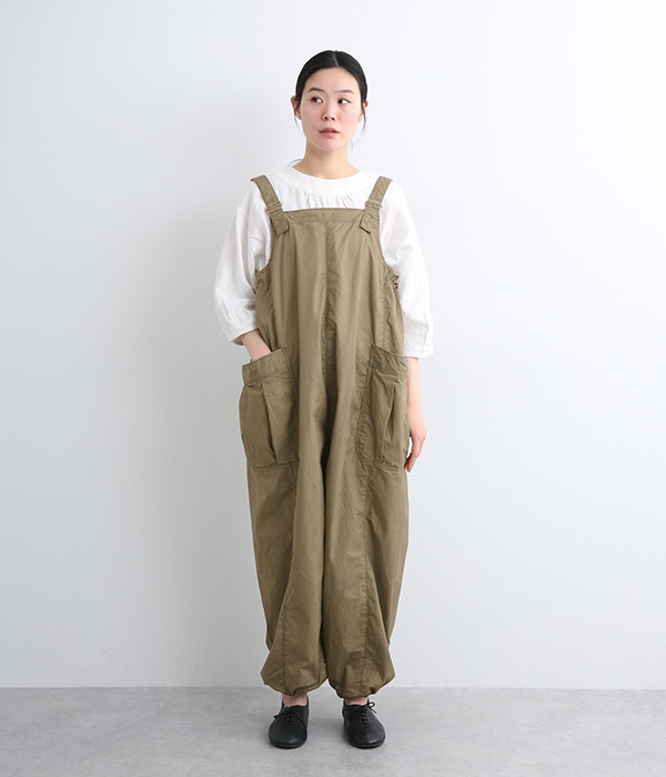 コットン綾ダンプコルドンサロペット(B・オリーブ)