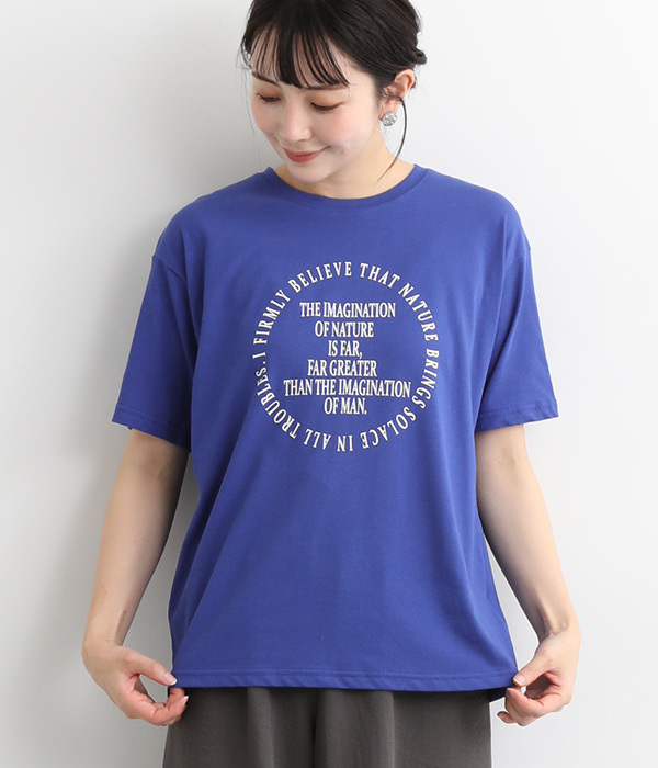 バイオ天竺円ロゴTシャツ(B・ブルー)