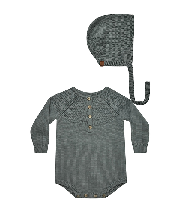 knit dalia romper/knit bonnet(B・ダスク)