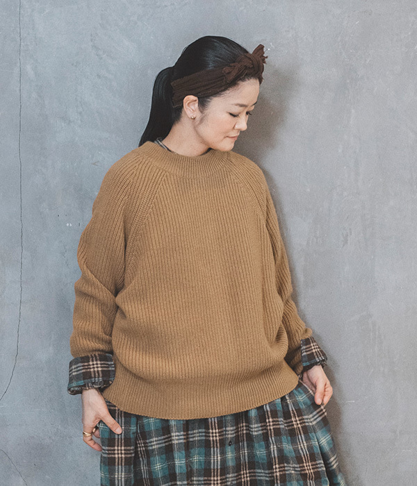 JAPAN RIDGE KNITTING 2WAYカーディガン(キャメル)