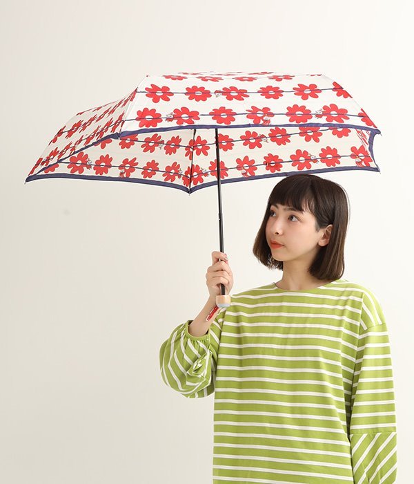 雨晴兼用　折傘(D・リトルミィ/花ボーダー)