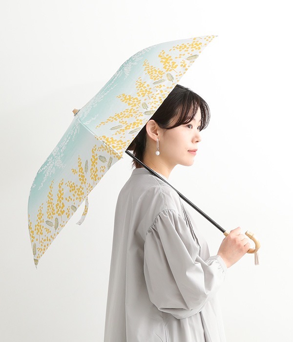 和柄晴雨兼用傘　2段折傘(B・ミモザ)
