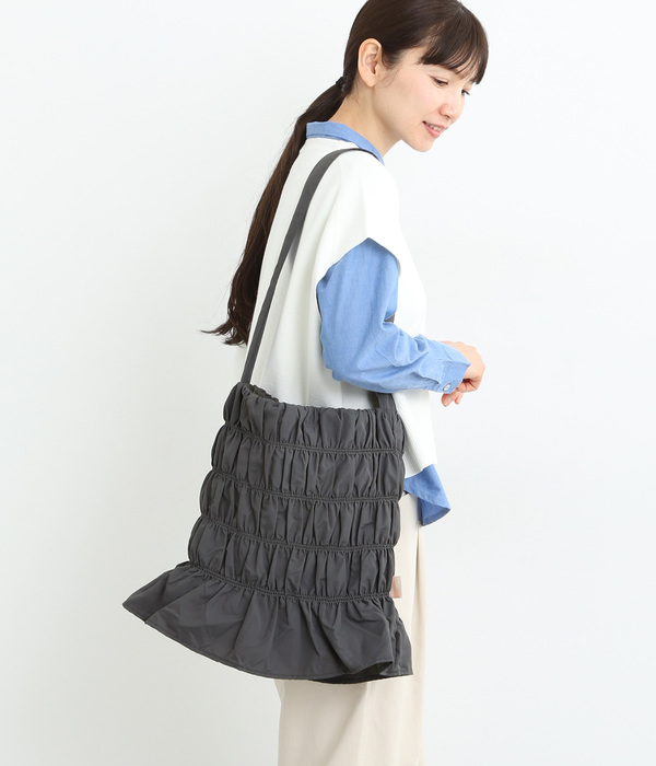 シャーリングショルダーバッグ(B・チャコール)
