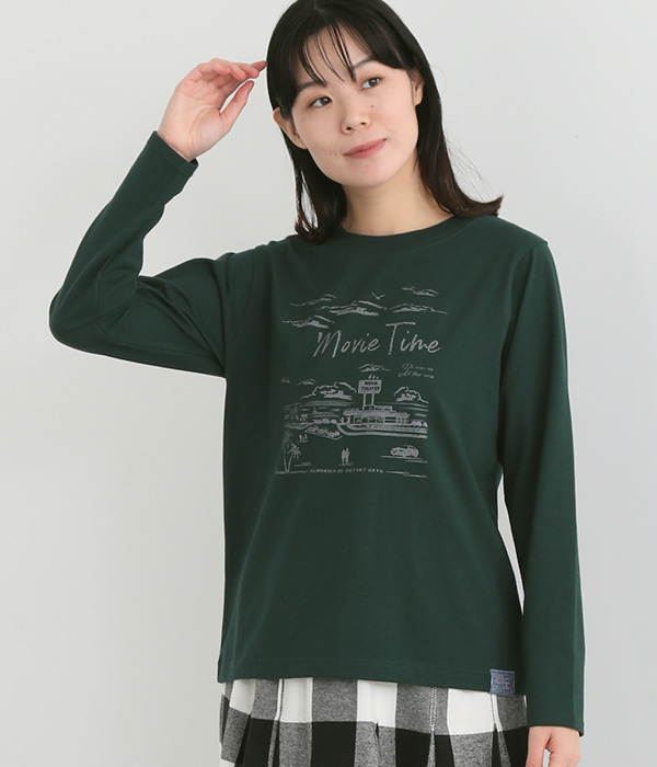 天竺 movie timeプリントTシャツ(A・グリーン)