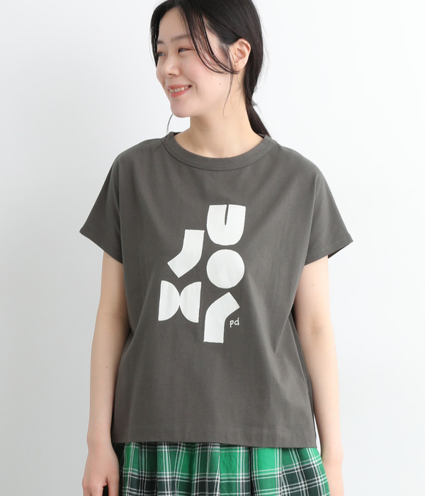アートプリントTシャツ(B・チャコール)