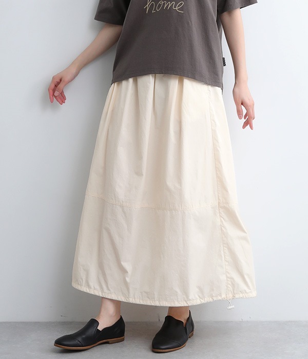 裾ドロストコクーンスカート(A・アイボリー)
