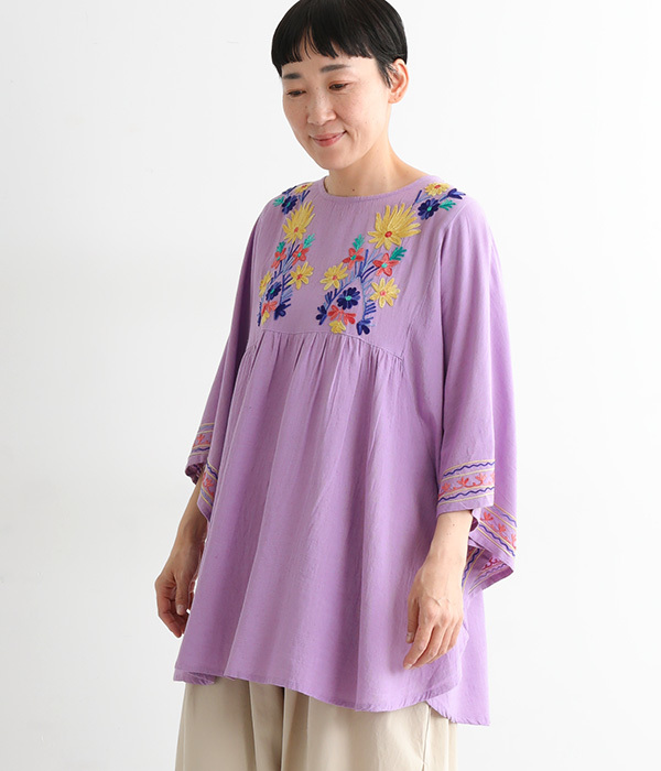 アリ刺繍プルオーバー(B・パープル)