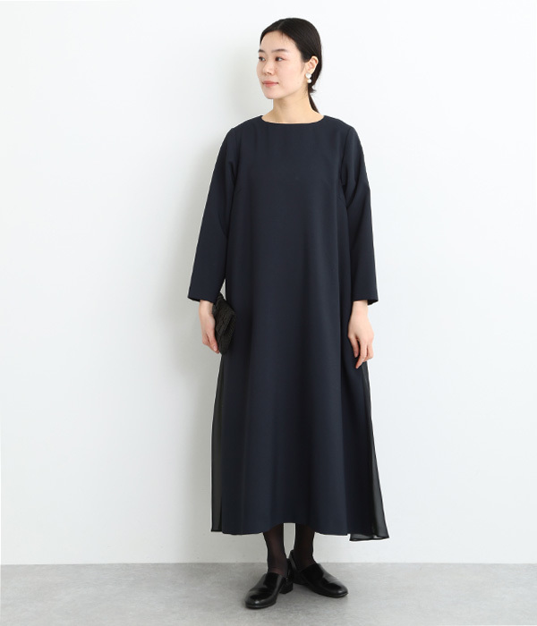 バックシフォンワンピース (A・ネイビー)