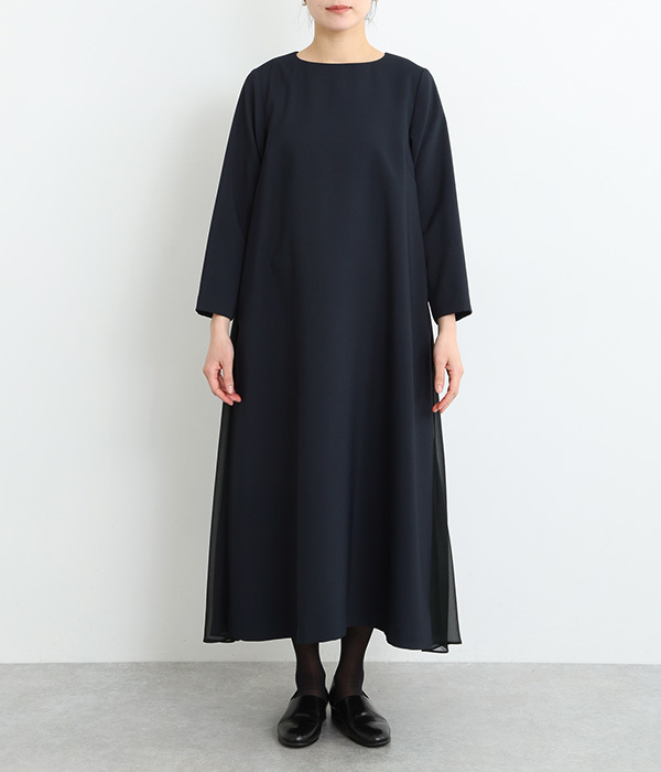 バックシフォンワンピース (A・ネイビー)