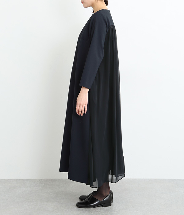 バックシフォンワンピース (A・ネイビー)