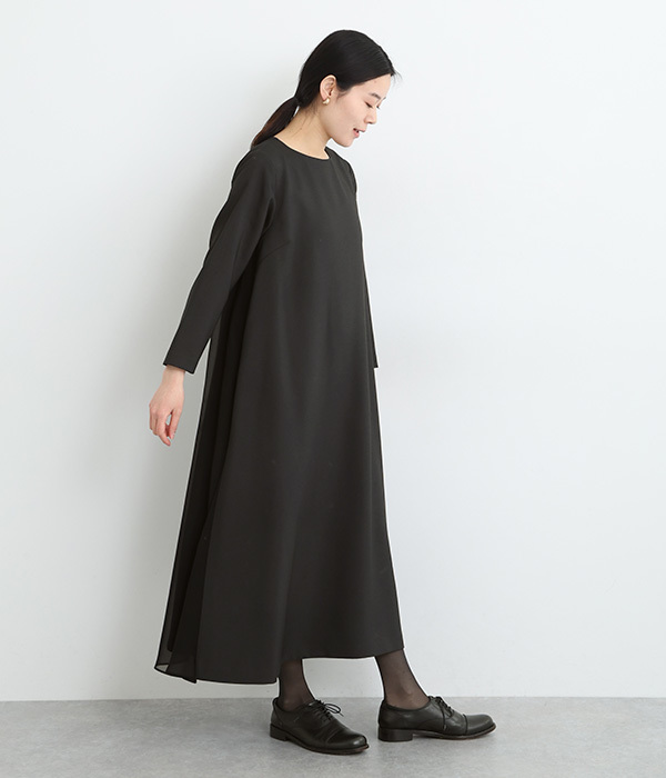 バックシフォンワンピース (A・ネイビー)