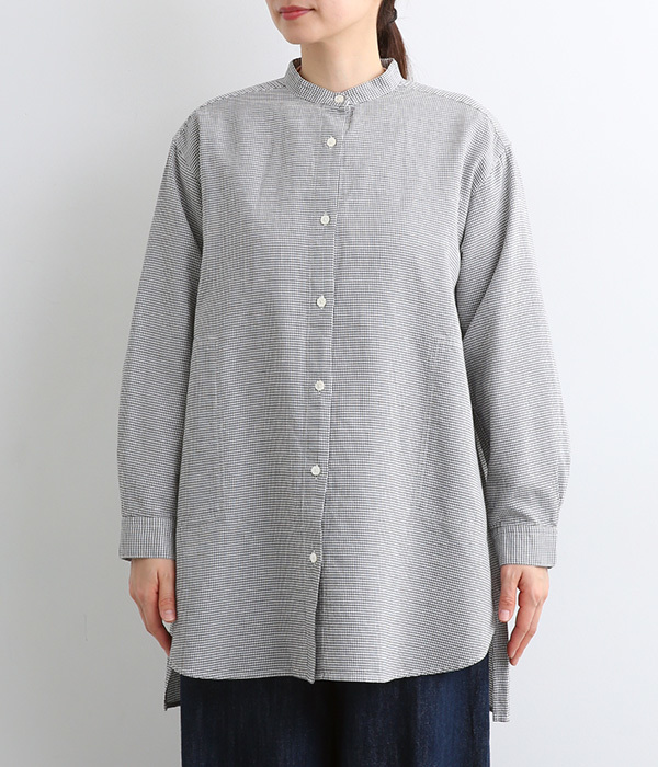 コットンシルクガーゼロングシャツ(C・ギンガム)
