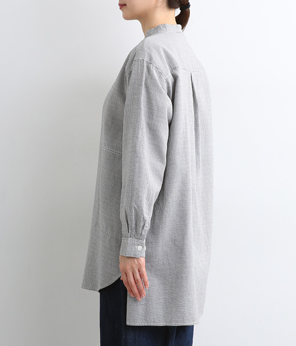 コットンシルクガーゼロングシャツ(C・ギンガム)
