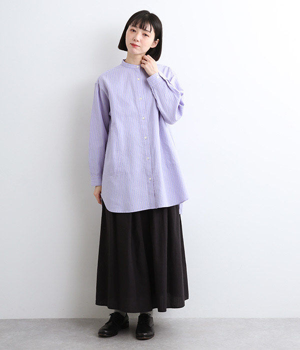 コットンシルクガーゼロングシャツ(C・ギンガム)