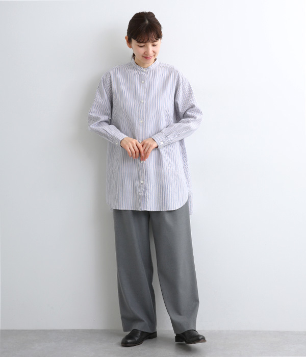 コットンシルクガーゼロングシャツ(C・ギンガム)