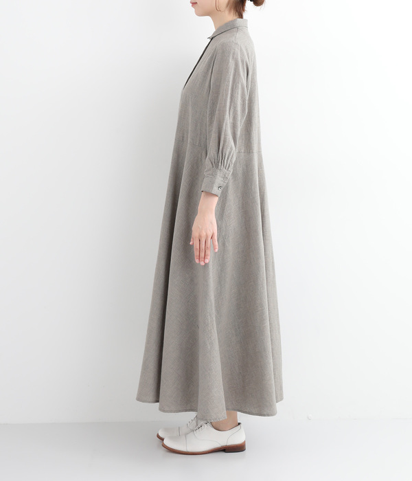コットンリネンワンピース(A・グレンチェック)【新入荷】｜ADIEU