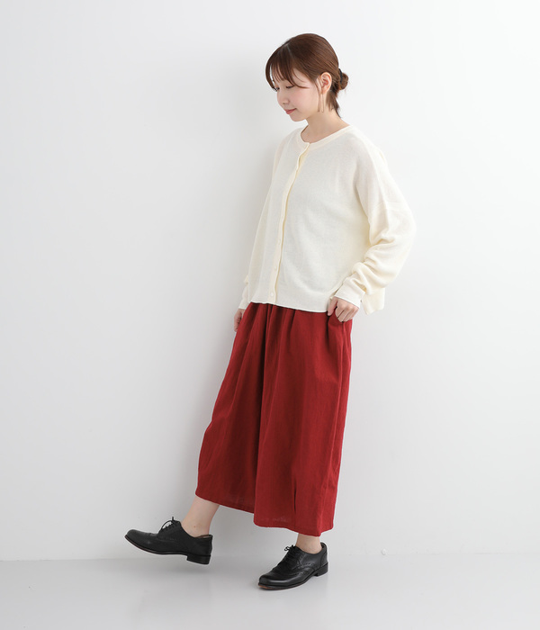 コットンリネンワイドサルエルパンツ(A・レッド)