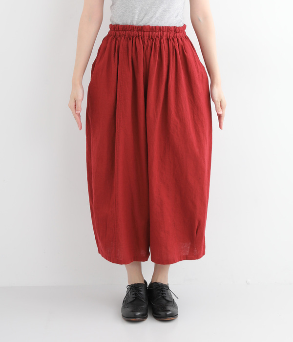 コットンリネンワイドサルエルパンツ(A・レッド)