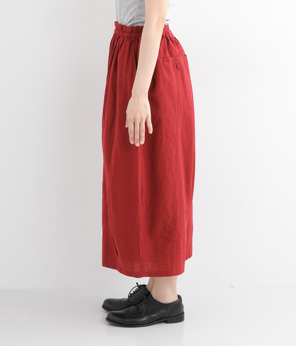 コットンリネンワイドサルエルパンツ(A・レッド)