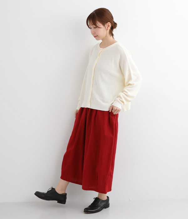 コットンリネンワッフル編み2wayカーディガン(A・オフ)