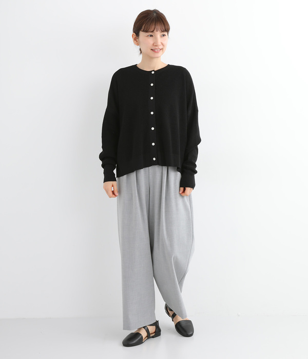 コットンリネンワッフル編み2wayカーディガン(B・レッド)