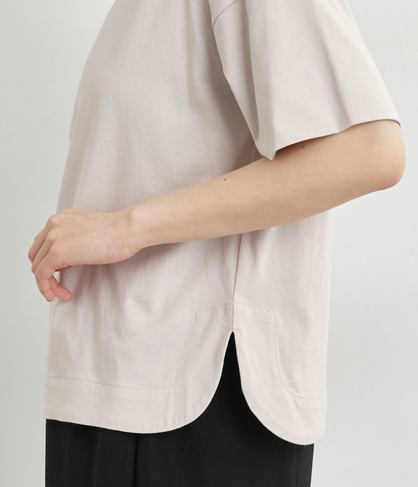 天竺ボーダードロップショルダーTシャツ(A・オフシロ)