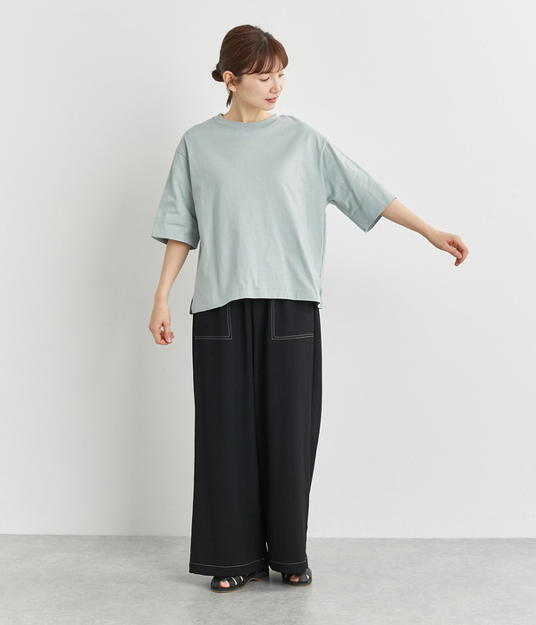 無地オーバーTシャツ(A・グレージュ)