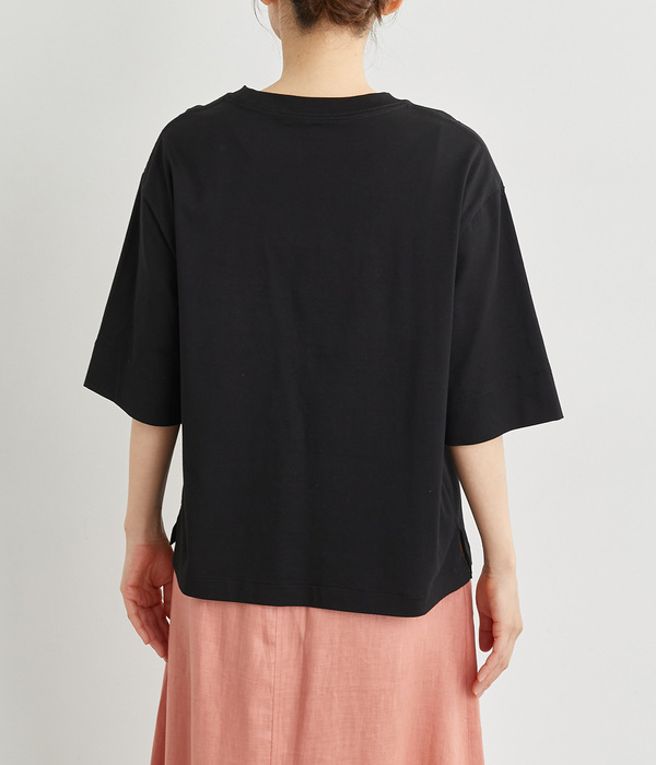 無地オーバーTシャツ(C・ブラック)